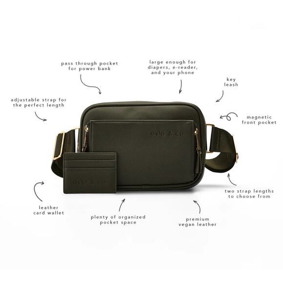 AYLA & CO | The Fanny + Card Wallet Set Pack Belt Bag Metal...